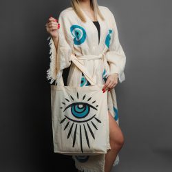 Evil Eye Stone Print Bathrobe Set - Görsel 8