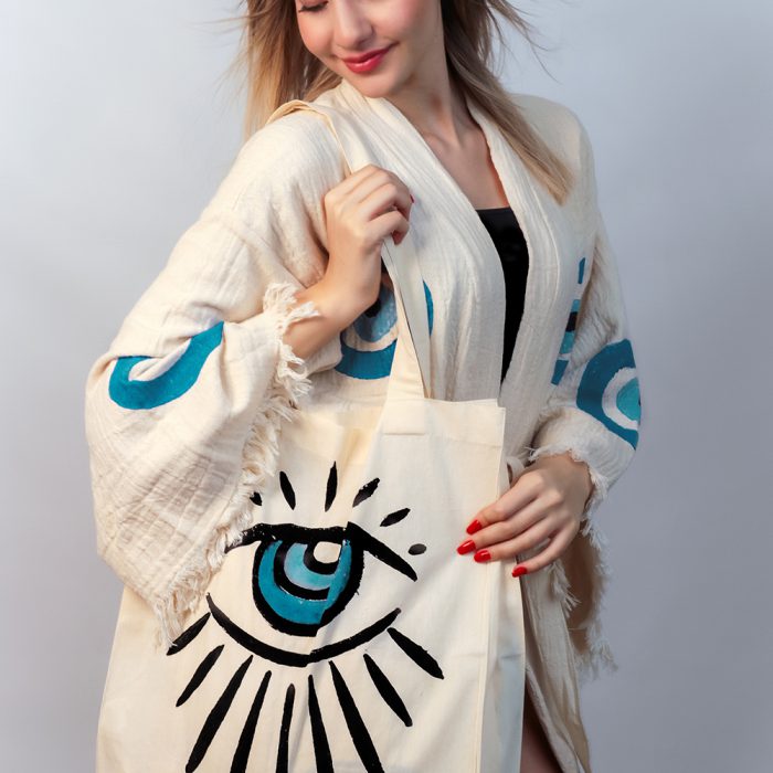 Evil Eye Stone Print Kimono