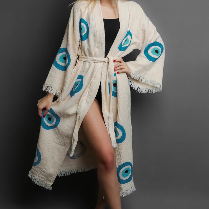 Evil Eye Stone Print Bathrobe