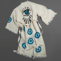 Evil Eye Stone Print Bathrobe Set - Görsel 6