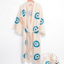 Evil Eye Stone Print Bathrobe Set - Görsel 13