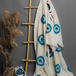 Evil Eye Stone Print Bathrobe Set - Görsel 14