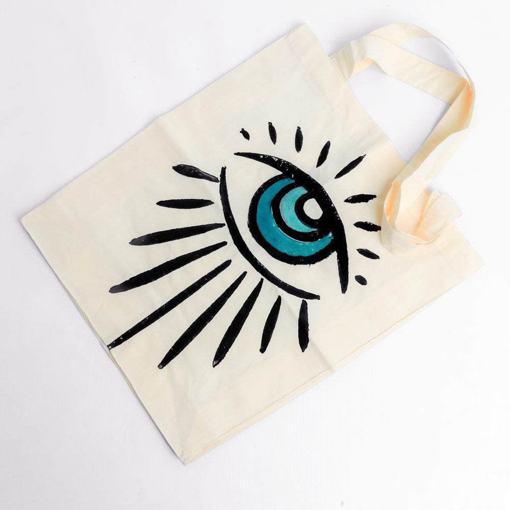 Evil Eye Stone Print Tote Bag - Görsel 3