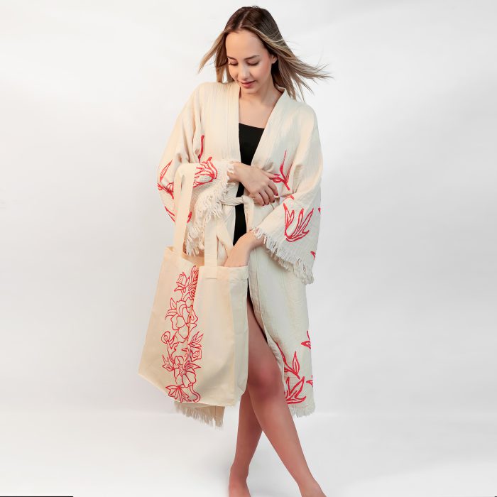 Floral Stone Print Bathrobe