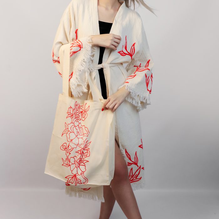 Floral Stone Print Kimono