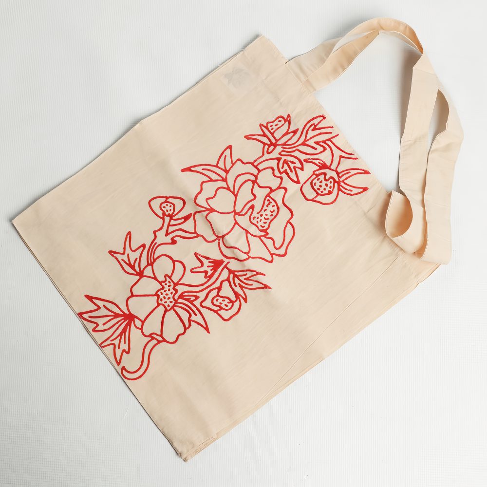 Floral Stone Print Tote Bag - Görsel 2