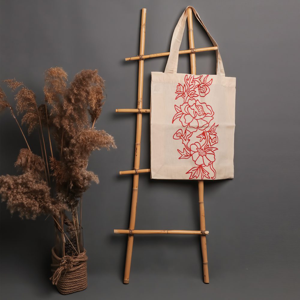 Floral Stone Print Tote Bag - Görsel 9