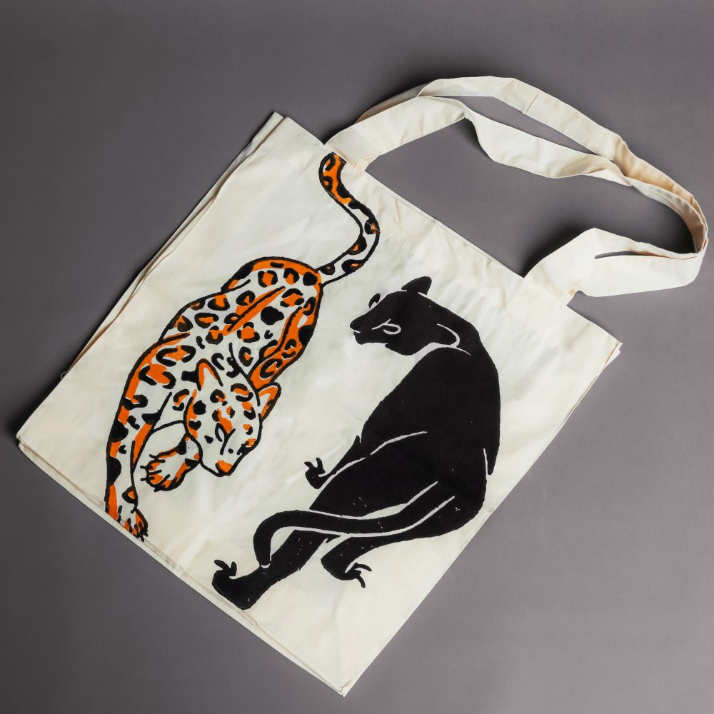 Leopard Pattern Stone Print Tote Bag