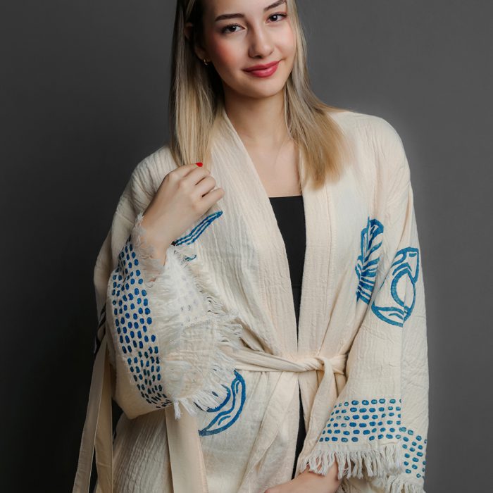 Sea Shell Stone Print Kimono