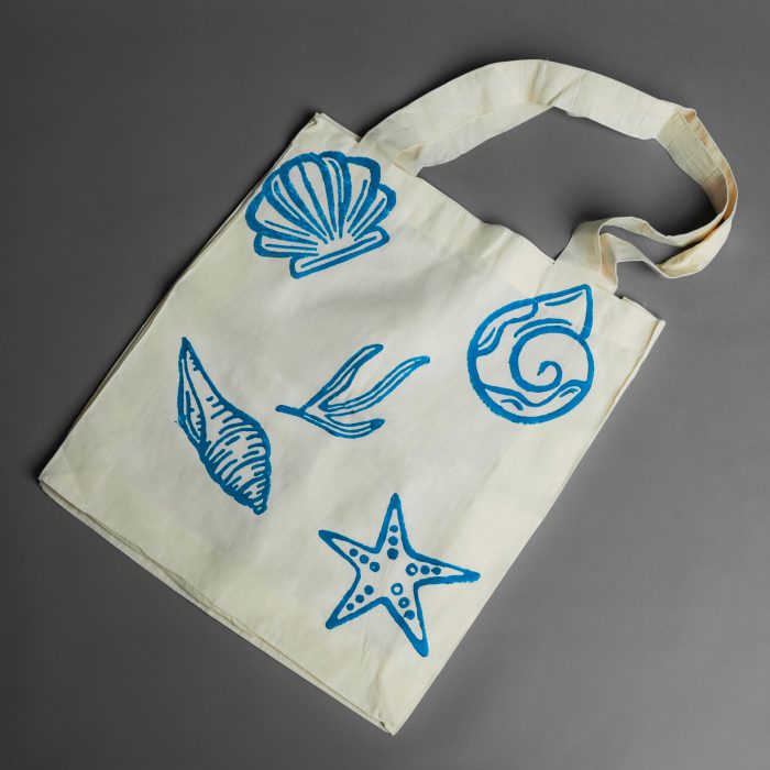 Sea Shell Stone Print Tote Bag